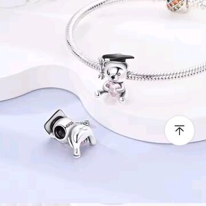 Silver Graduation bear S925  charm bracelet Pandora compatible